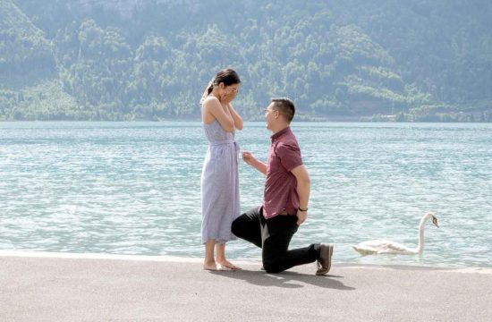 Surprise Engagement by Thunersee lake