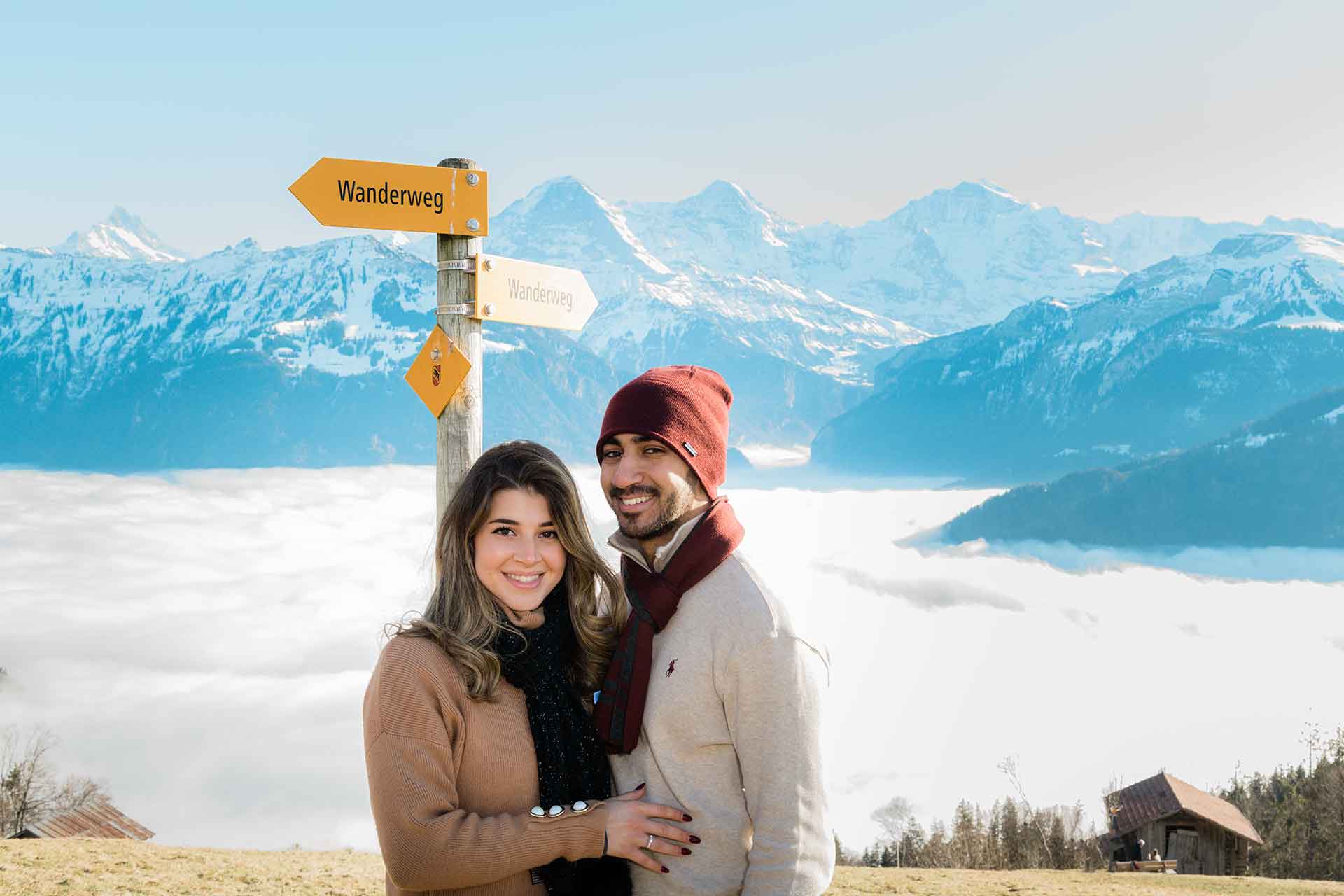 Interlaken photographer john wisdom surprise engagement swiss alps