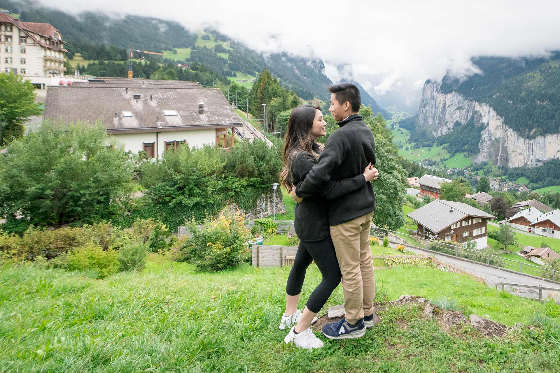 Marriage proposal by Interlaken, Switzerland