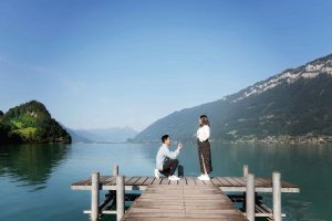 Surprise marriage proposal in Iseltwald, Switzerland