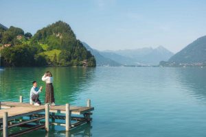 Surprise marriage proposal in Iseltwald, Switzerland