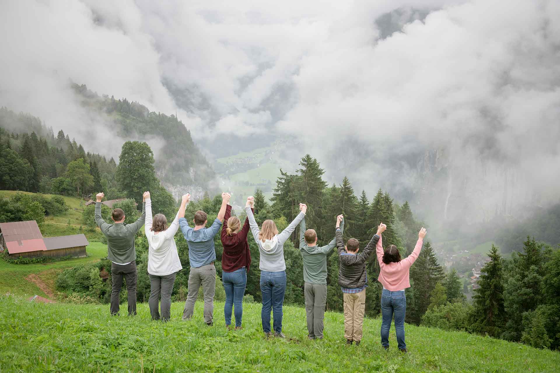 Family photo shoot in Wengen