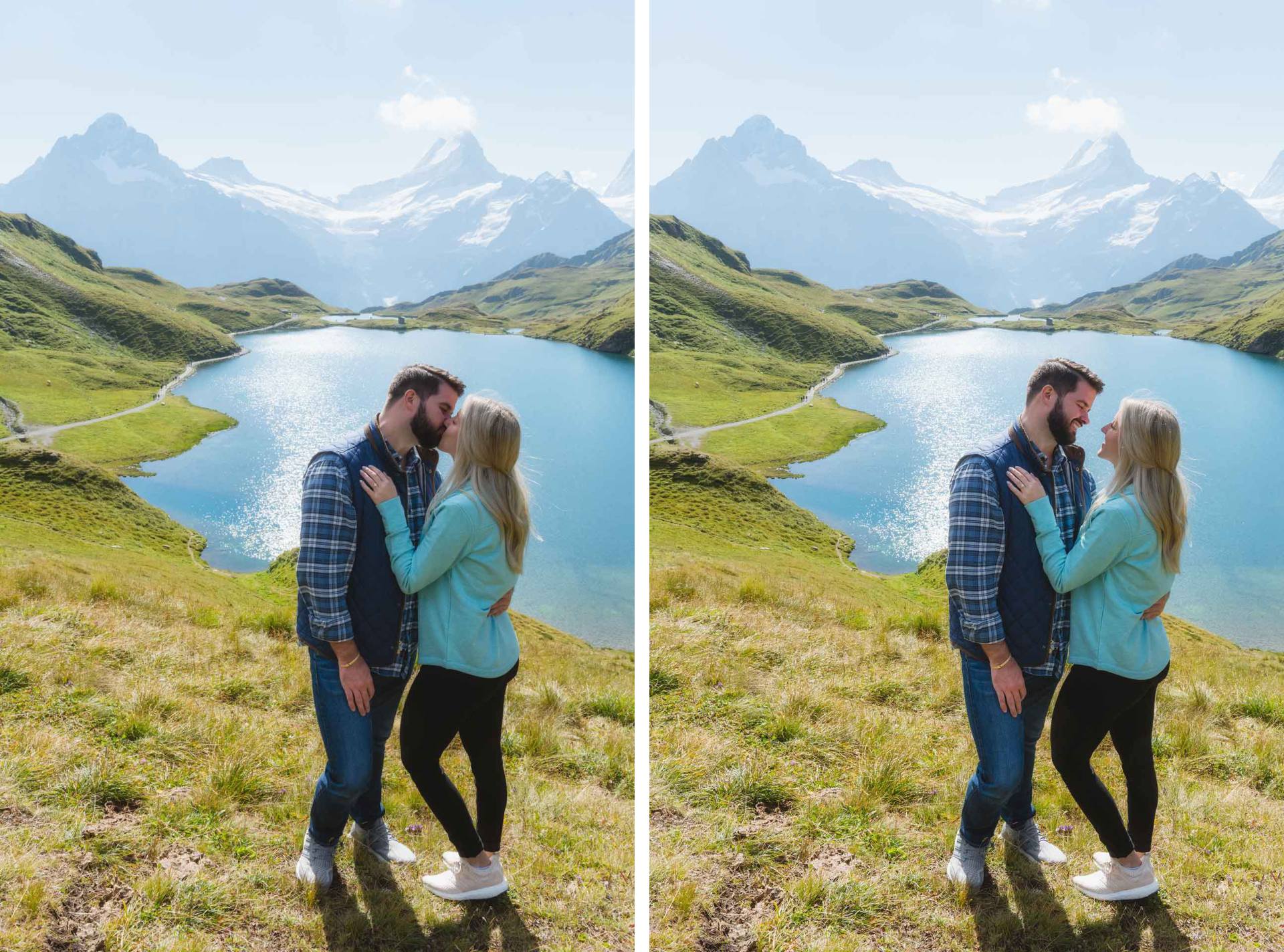 Marriage proposal at Bachalpsee Lake