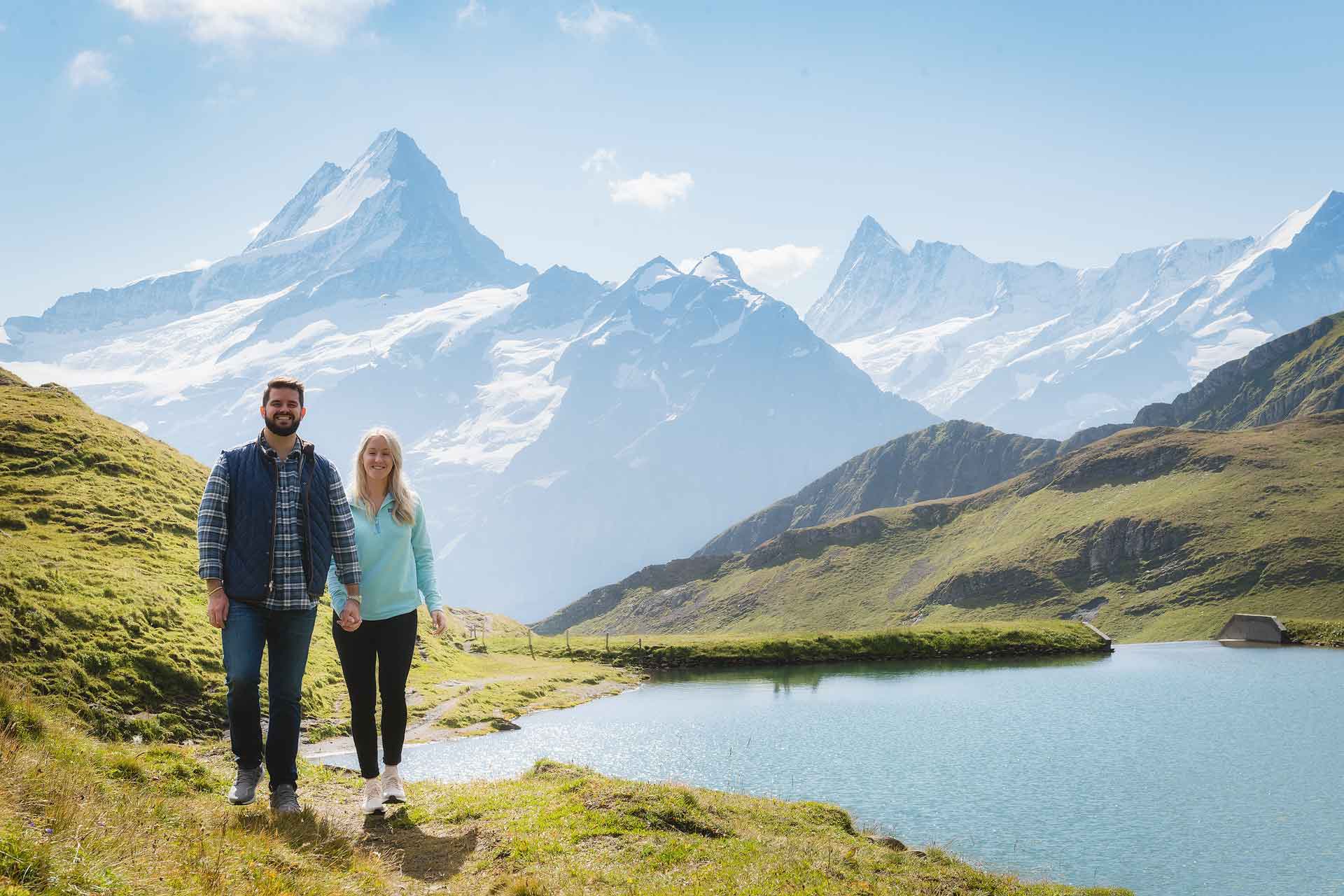 Marriage proposal at Bachalpsee Lake