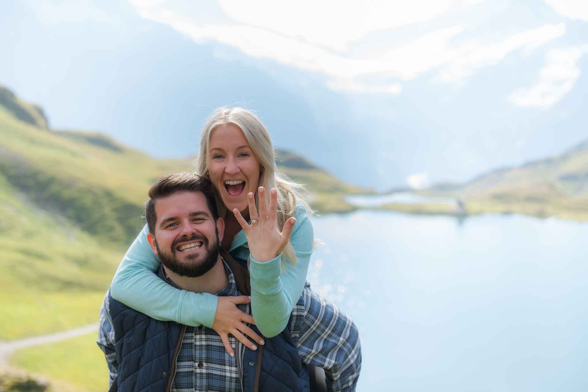 she said yes at Bachalpsee Lake