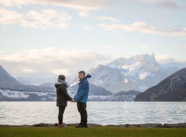 Surprise marriage proposal captured by Interlaken photographer John Wisdom in Switzerland
