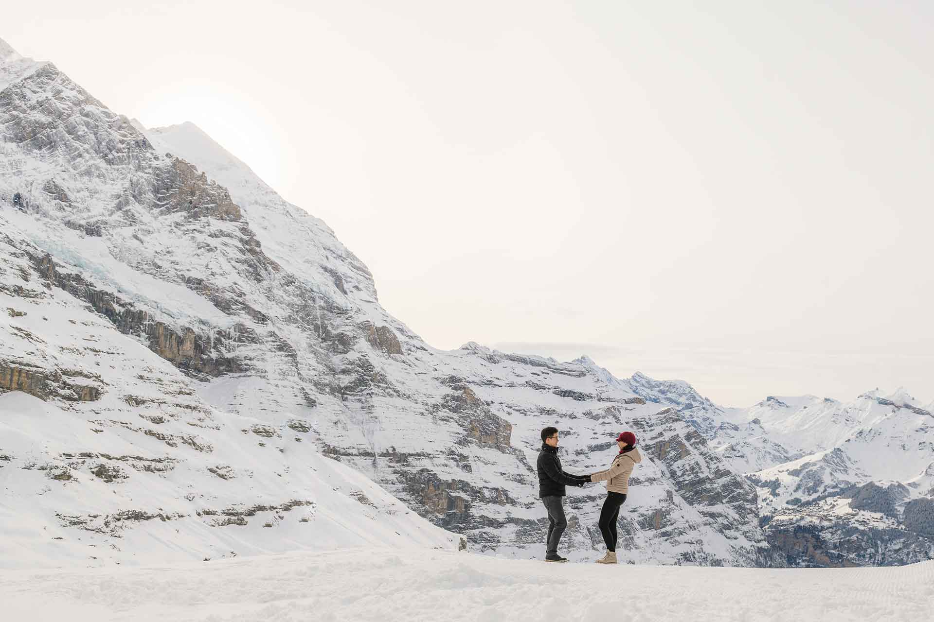 Photo shoot in the snow near Interlaken, Switzerland. 