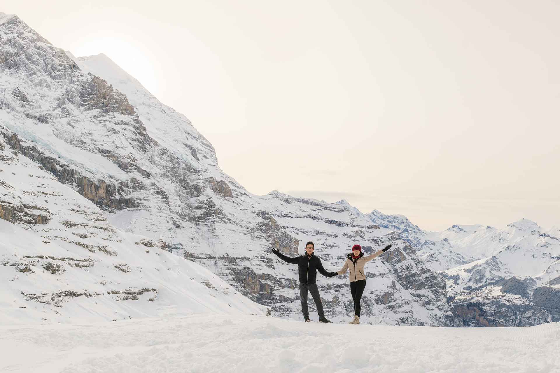 Photo shoot in the snow near Interlaken, Switzerland. 