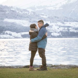 Wedding proposal in Switzerland. A surprise engagement at the beginning of December captured by Interlaken photographer John Wisdom