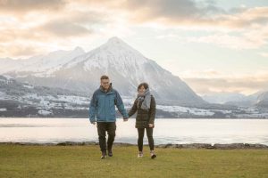 Wedding proposal in Switzerland. A surprise engagement at the beginning of December captured by Interlaken photographer John Wisdom