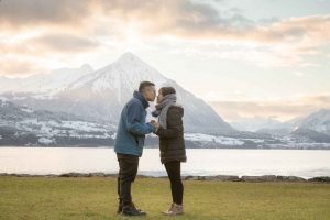 Wedding proposal in Switzerland. A surprise engagement at the beginning of December captured by Interlaken photographer John Wisdom