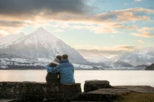 Wedding proposal in Switzerland. A surprise engagement at the beginning of December captured by Interlaken photographer John Wisdom