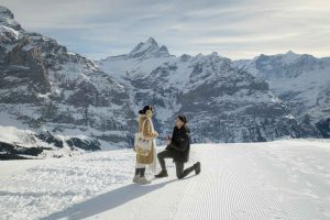 Surprise engagement on Grindelwald First.