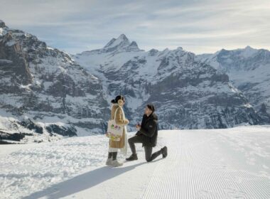 Surprise engagement on Grindelwald First.