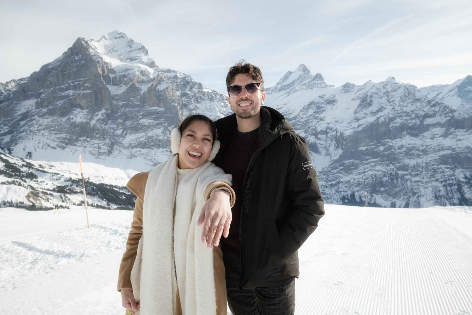 Surprise engagement on Grindelwald First.