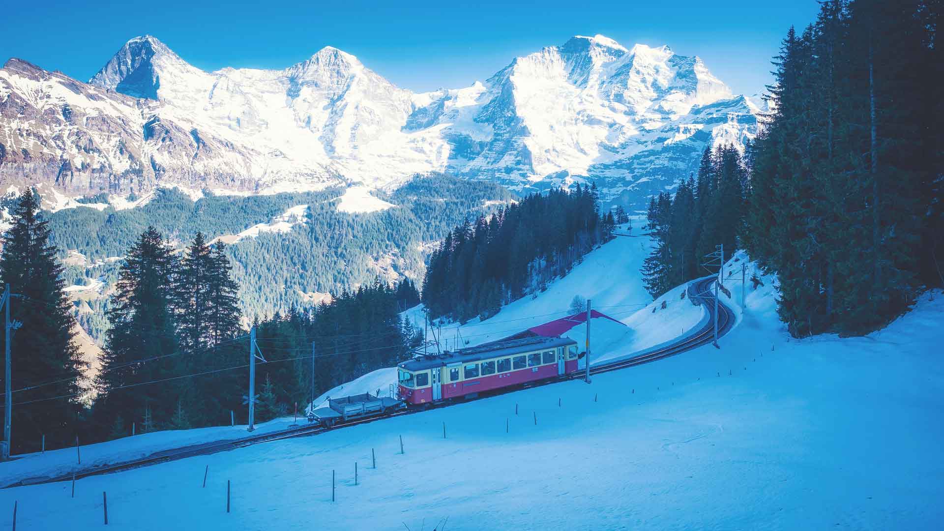 Train from Grütschalp to Mürren