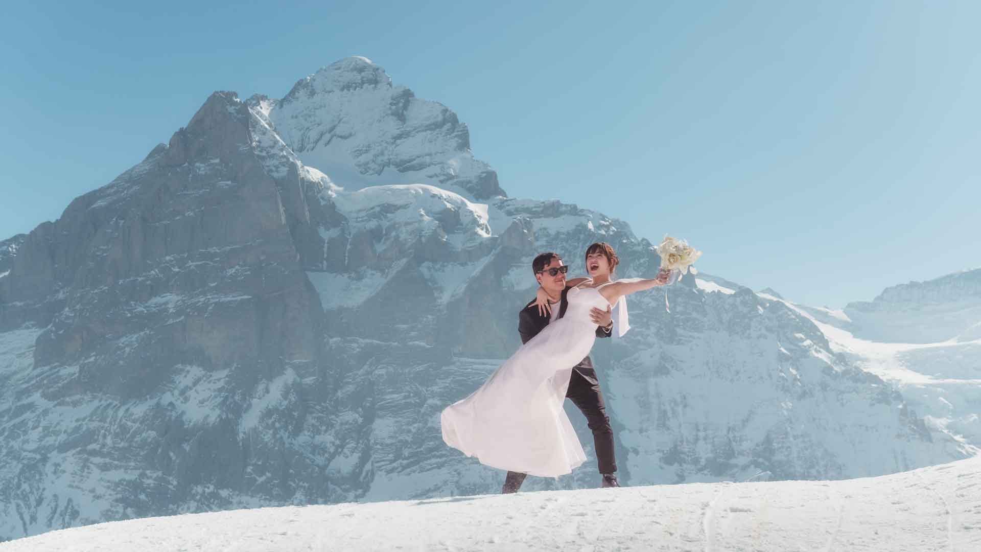 Pre wedding photo shoot above Grindelwald