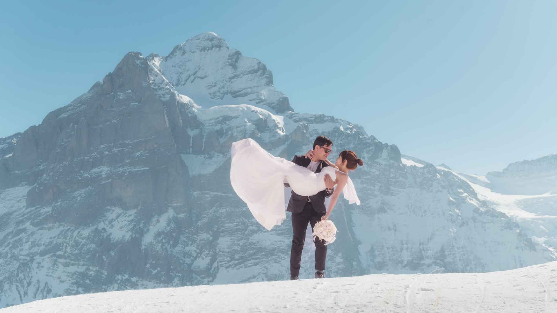 Pre wedding photo shoot above Grindelwald