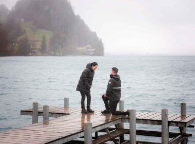 Surprise marriage proposal in Iseltwald, Switzerland