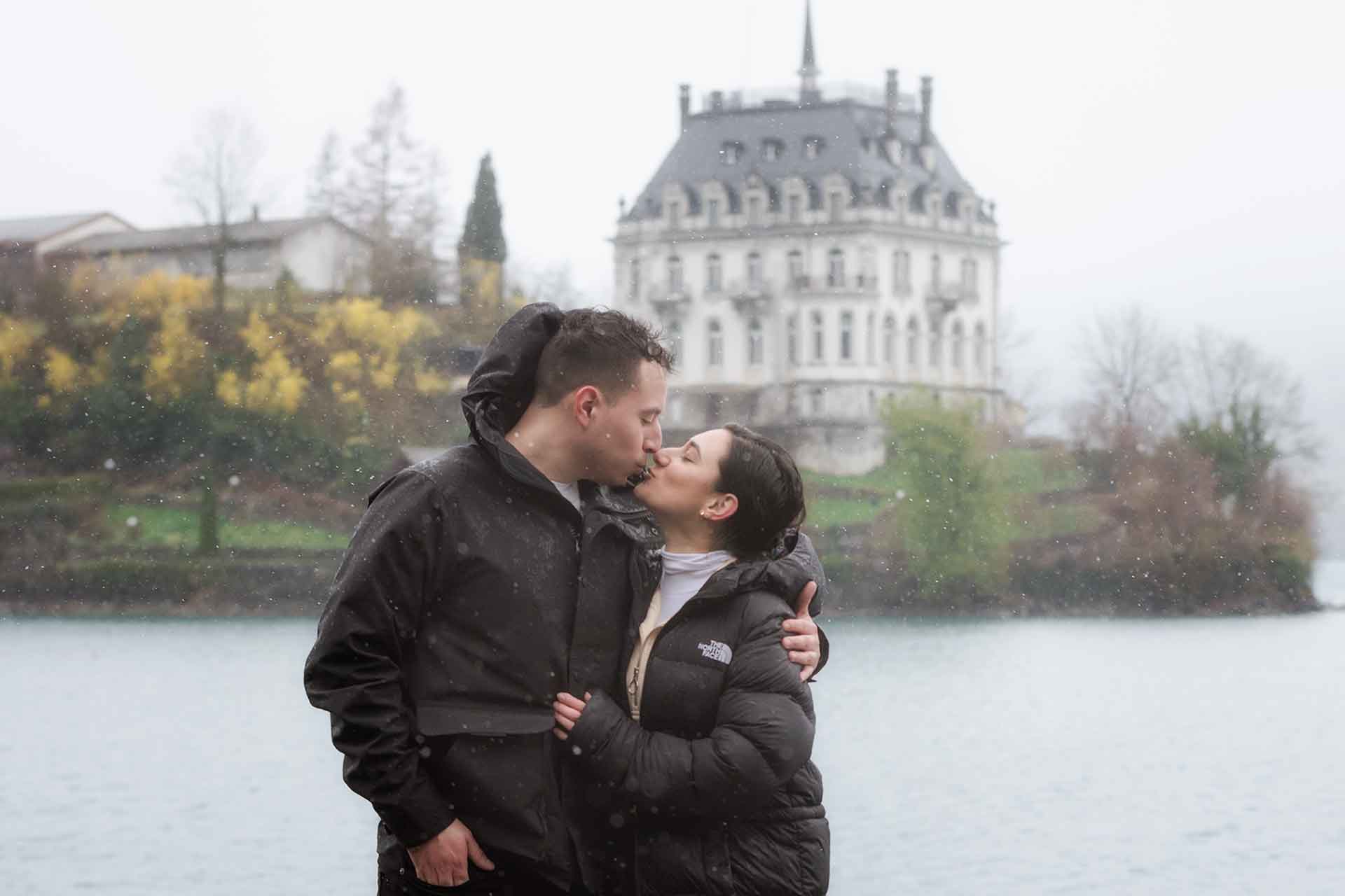 Surprise Engagement on a stormy day