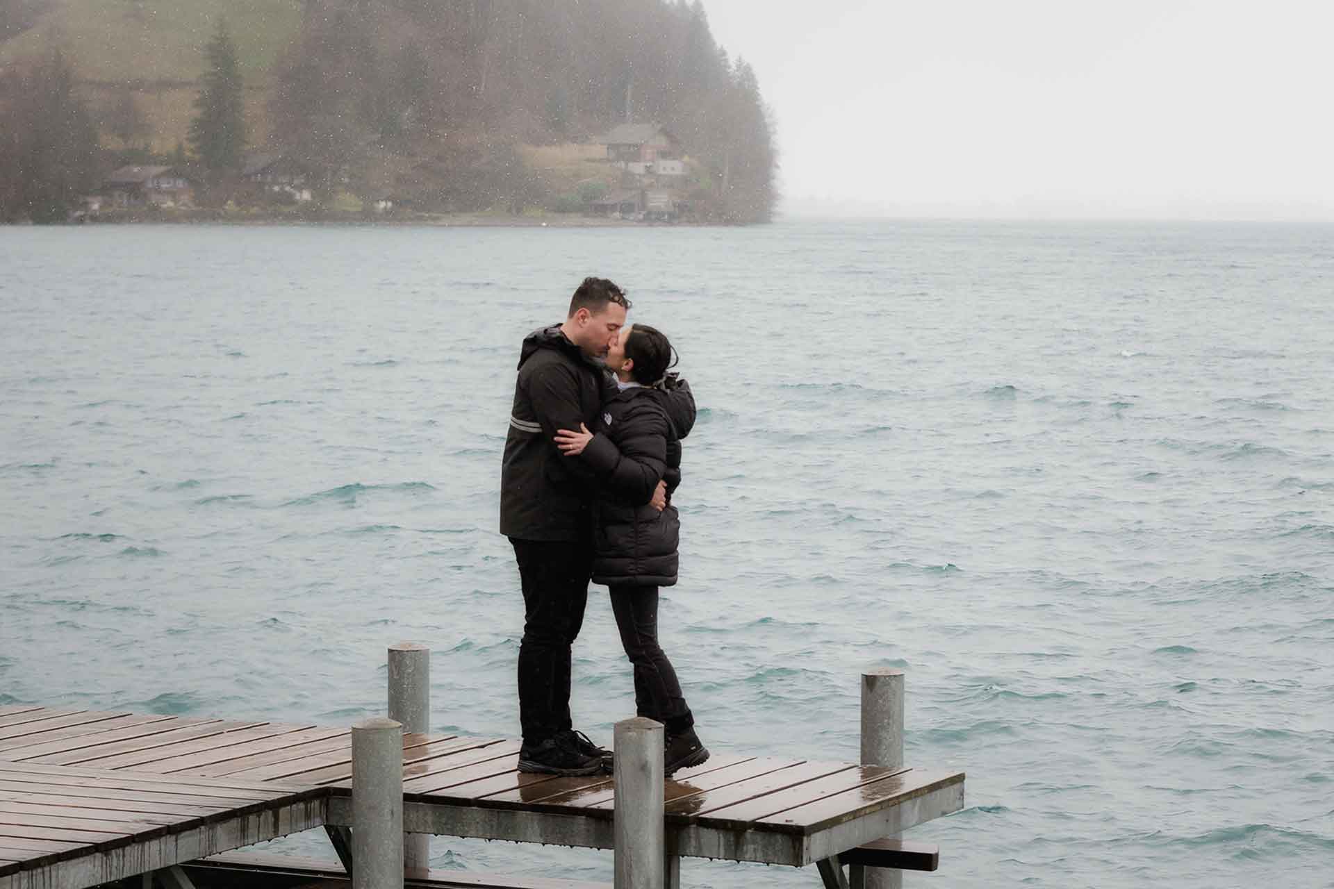 Surprise Engagement on a stormy day