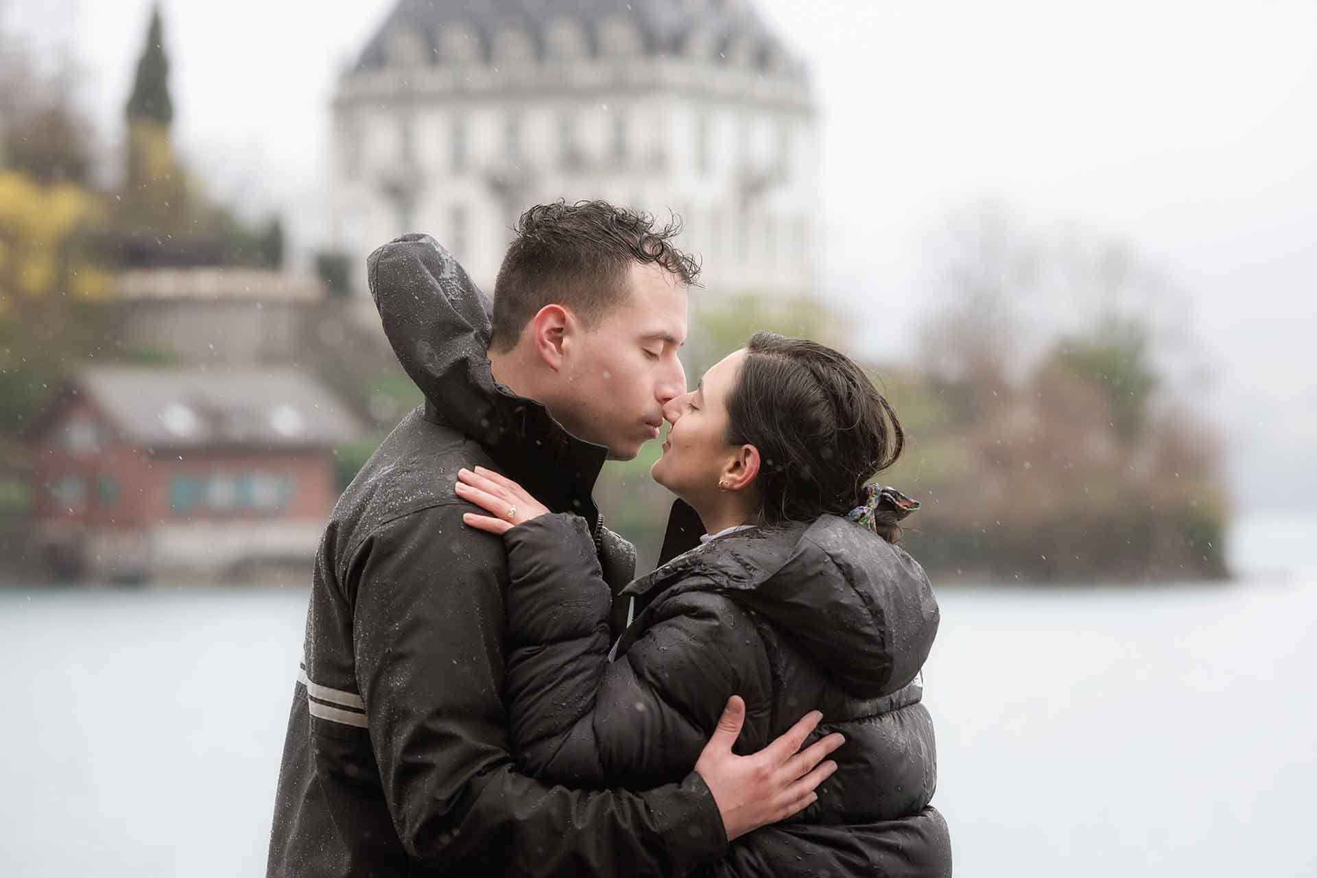 Surprise Engagement on a stormy day