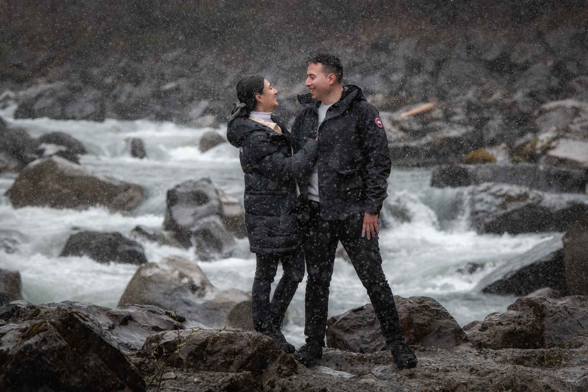 Surprise Engagement on a stormy day