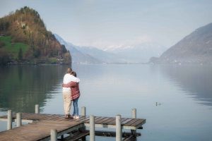 Surprise marriage proposal in Iseltwald, Switzerland