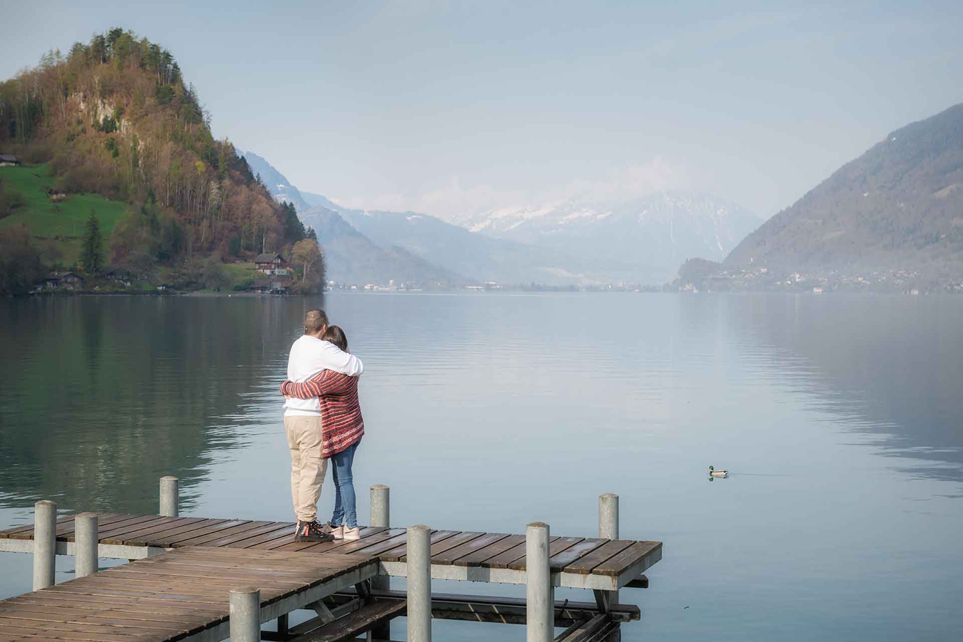 Surprise marriage proposal in Iseltwald, Switzerland