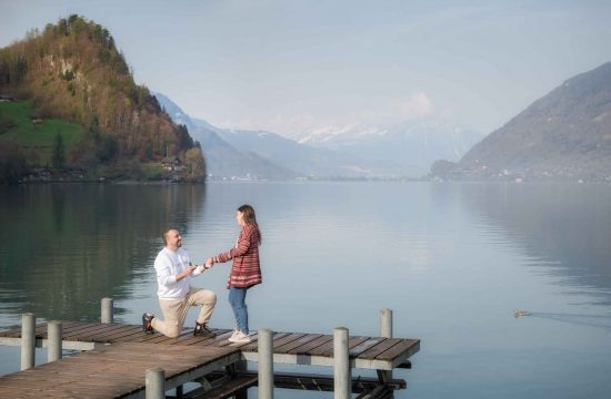 Surprise marriage proposal in Iseltwald, Switzerland