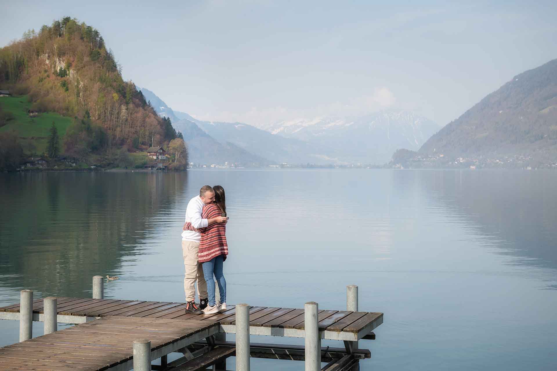 Surprise marriage proposal in Iseltwald, Switzerland