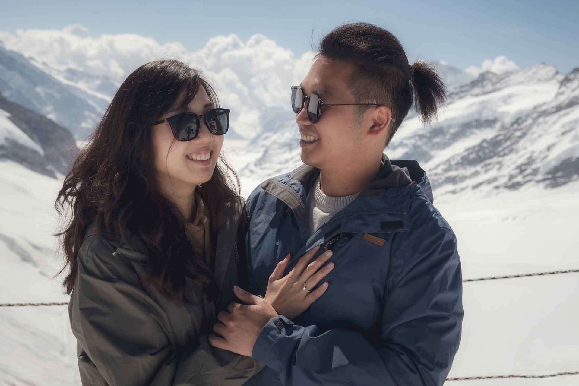 Surprise Engagement on the Jungfraujoch