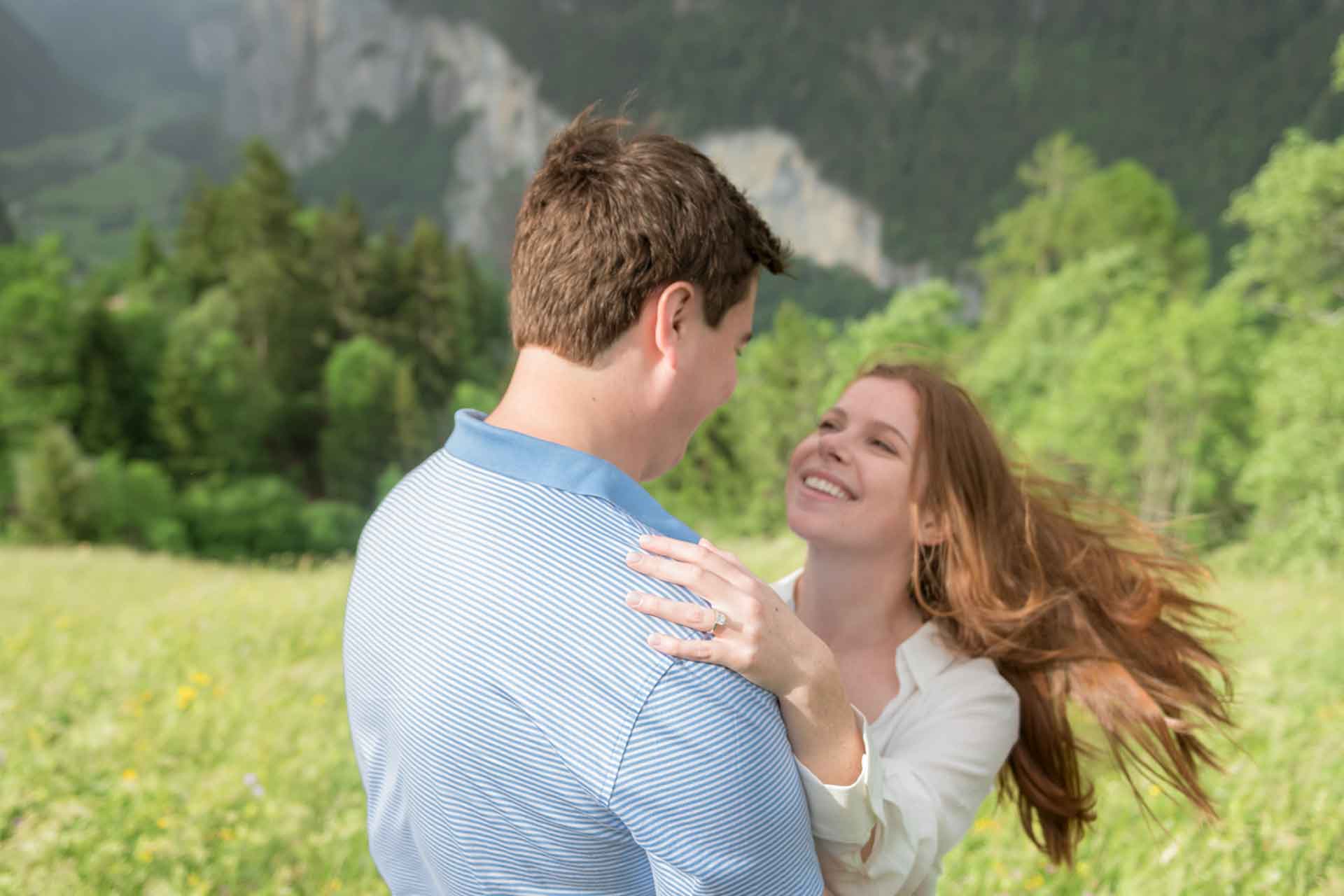 Photographer for a surprise Engagement in Lauterbunnen.