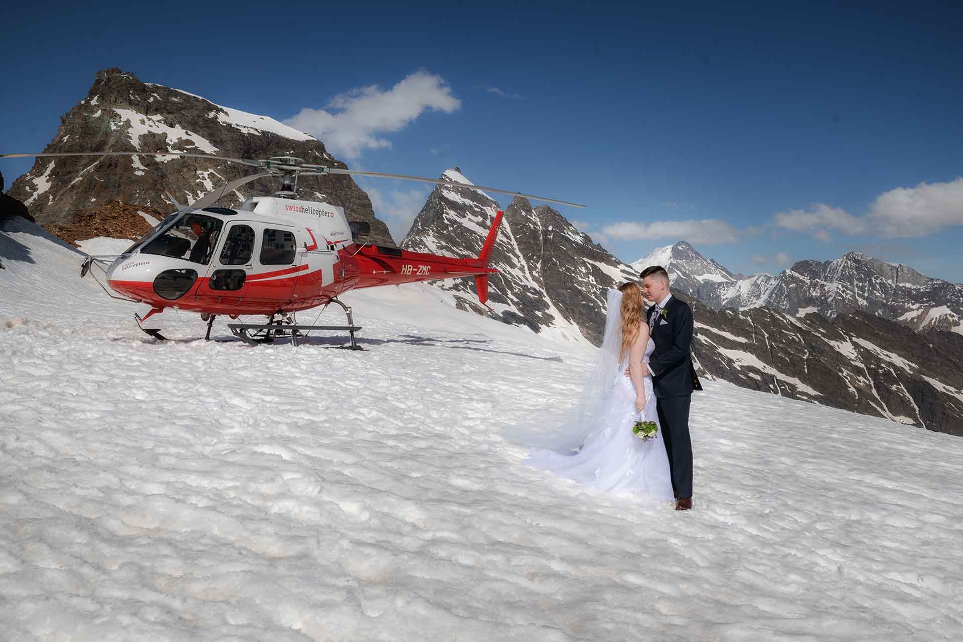 Bridal Photo Shoot on a Swiss Glacier