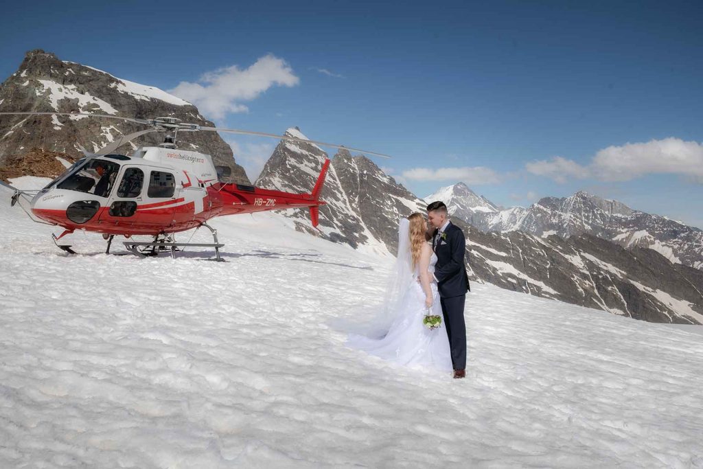 Bridal Photo Shoot on a Swiss Glacier