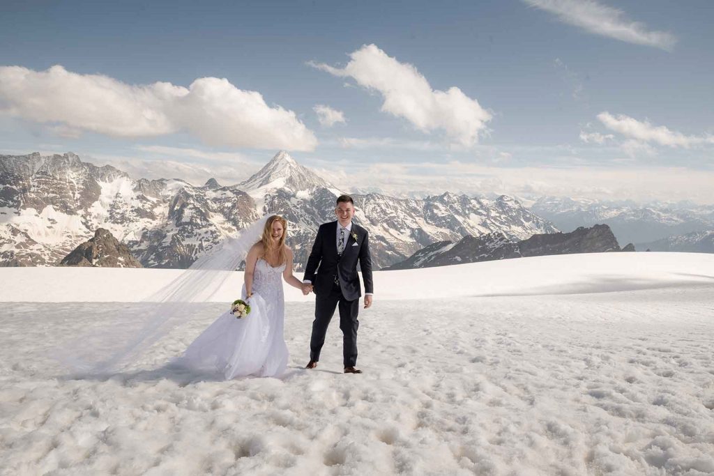 Bridal Photo Shoot on a Swiss Glacier