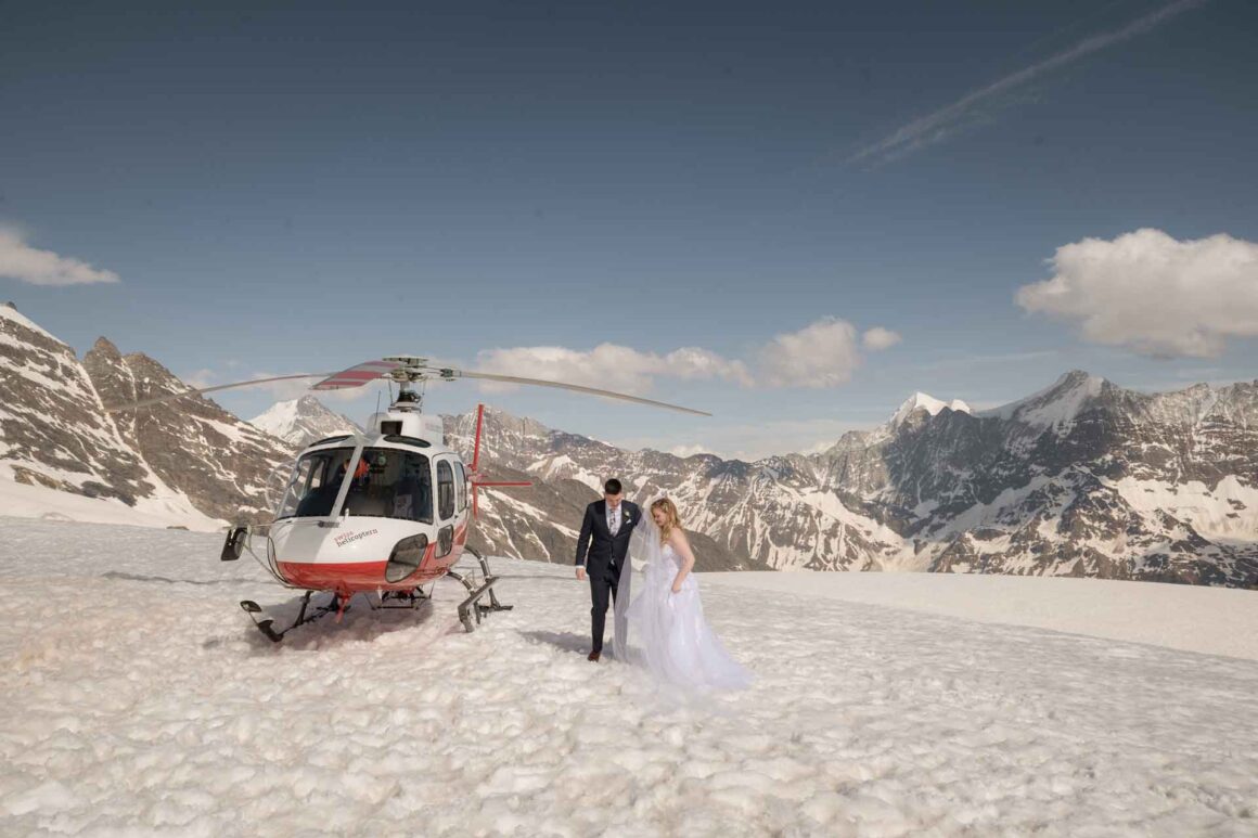 Bridal Photo Shoot on a Swiss Glacier