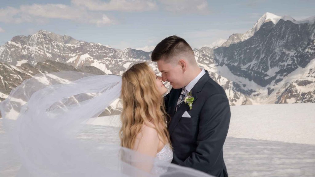 Bridal Photo Shoot on a Swiss Glacier