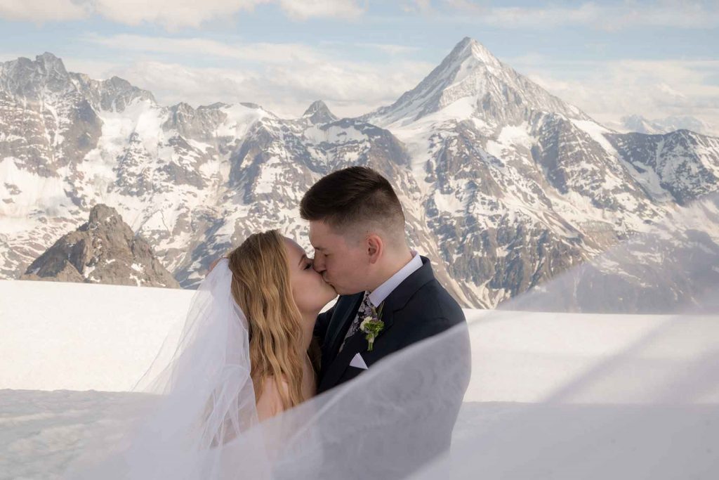 Bridal Photo Shoot on a Swiss Glacier