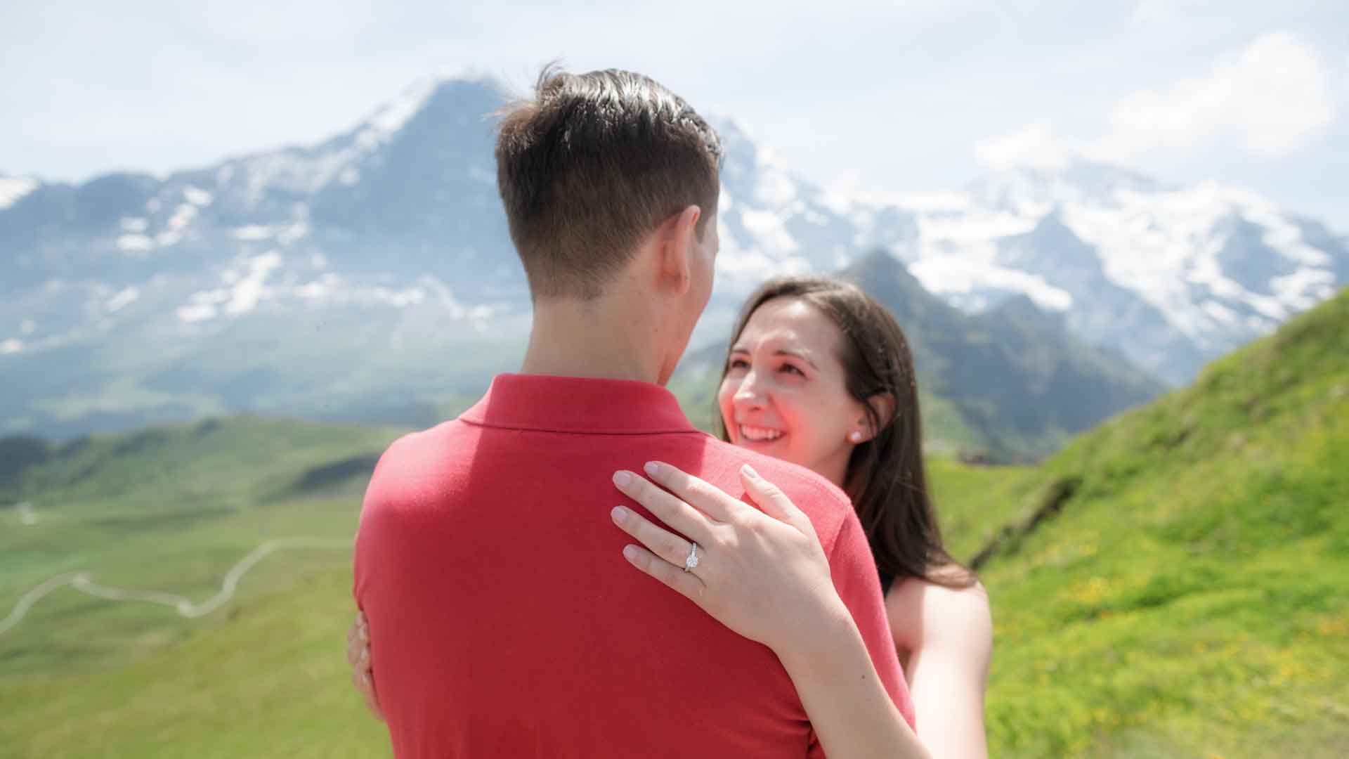 Surprise Engagement above Wengen