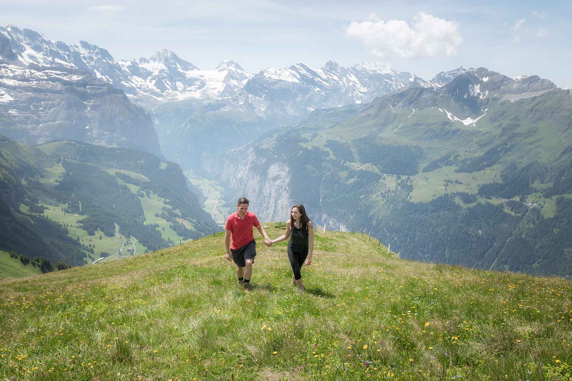 Surprise Engagement above Wengen