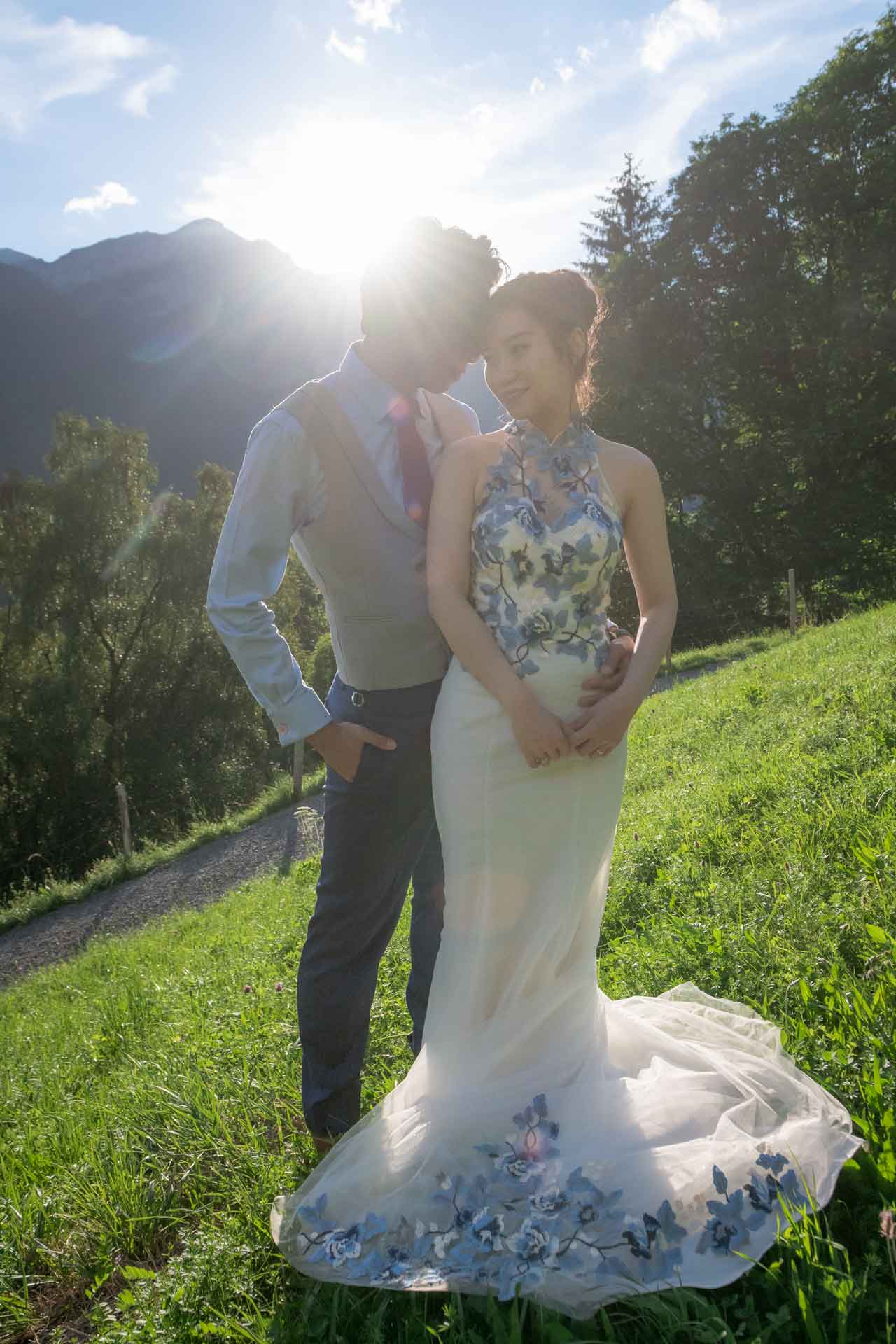 After Wedding photo shoot above Lauterbrunnen