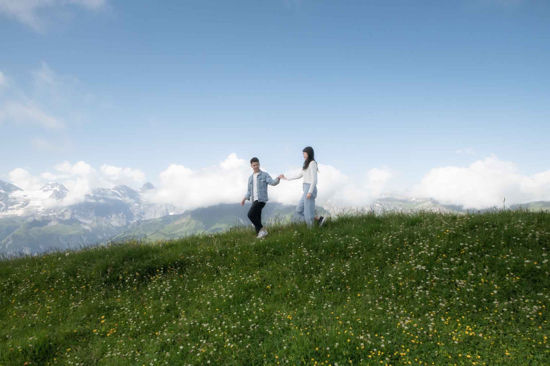 Photographer for a surprise wedding proposal on Männlichen mountain.