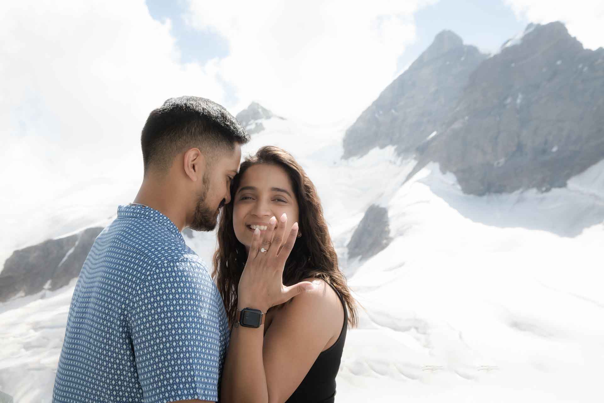 marriage proposal on the jungfraujoch