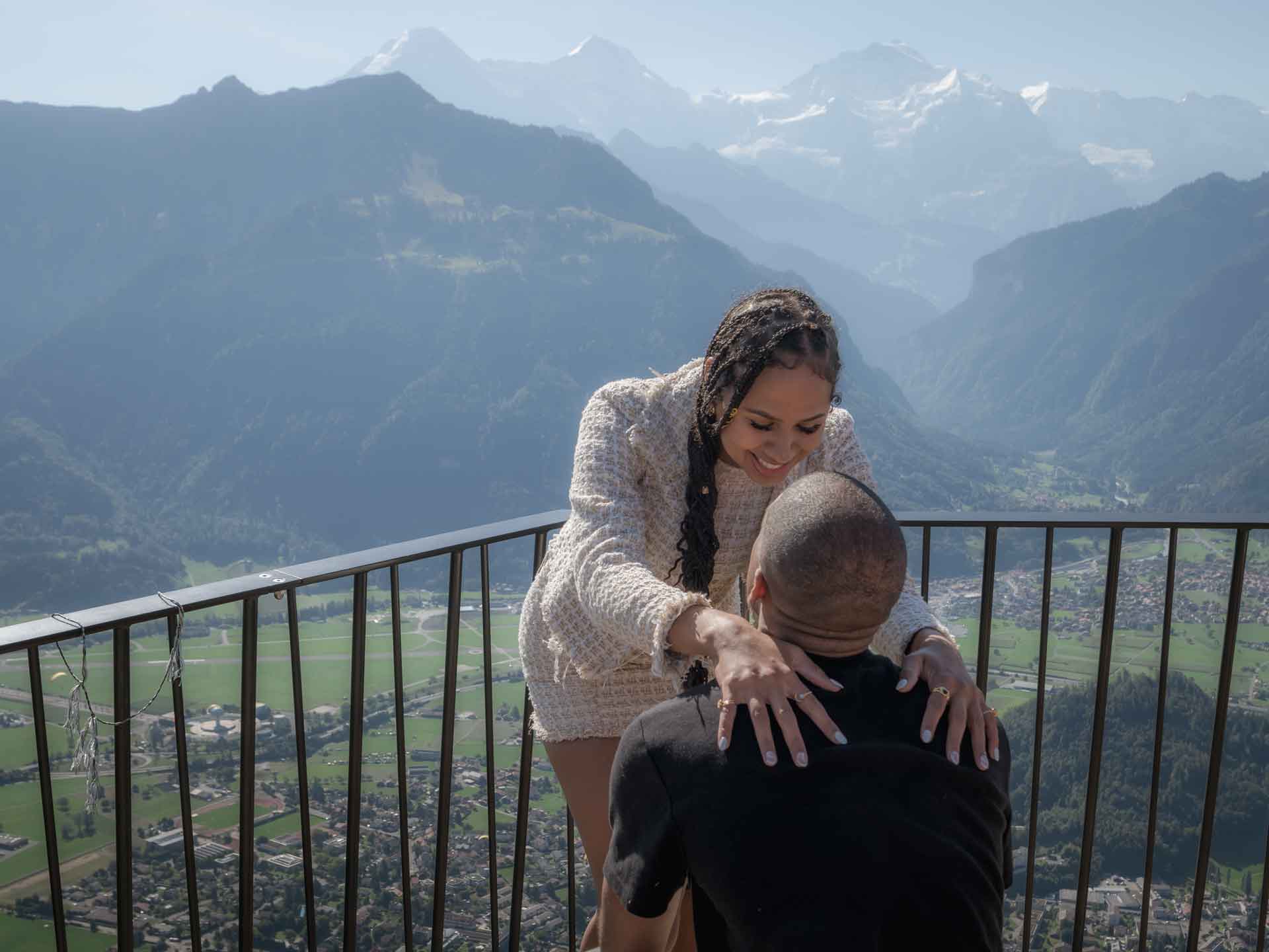 Marriage proposal on Harder Kulm