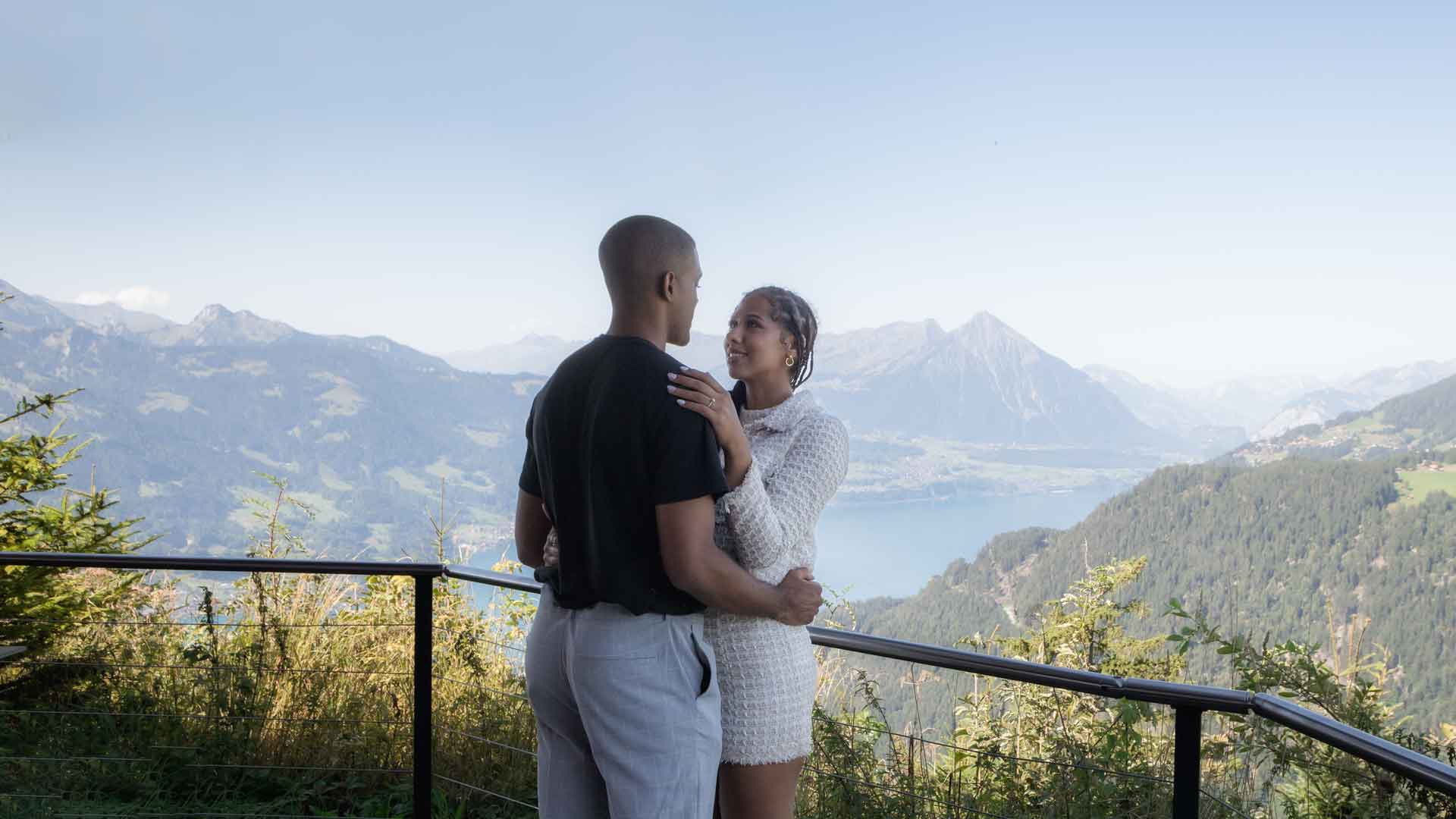 Marriage proposal on Harder Kulm