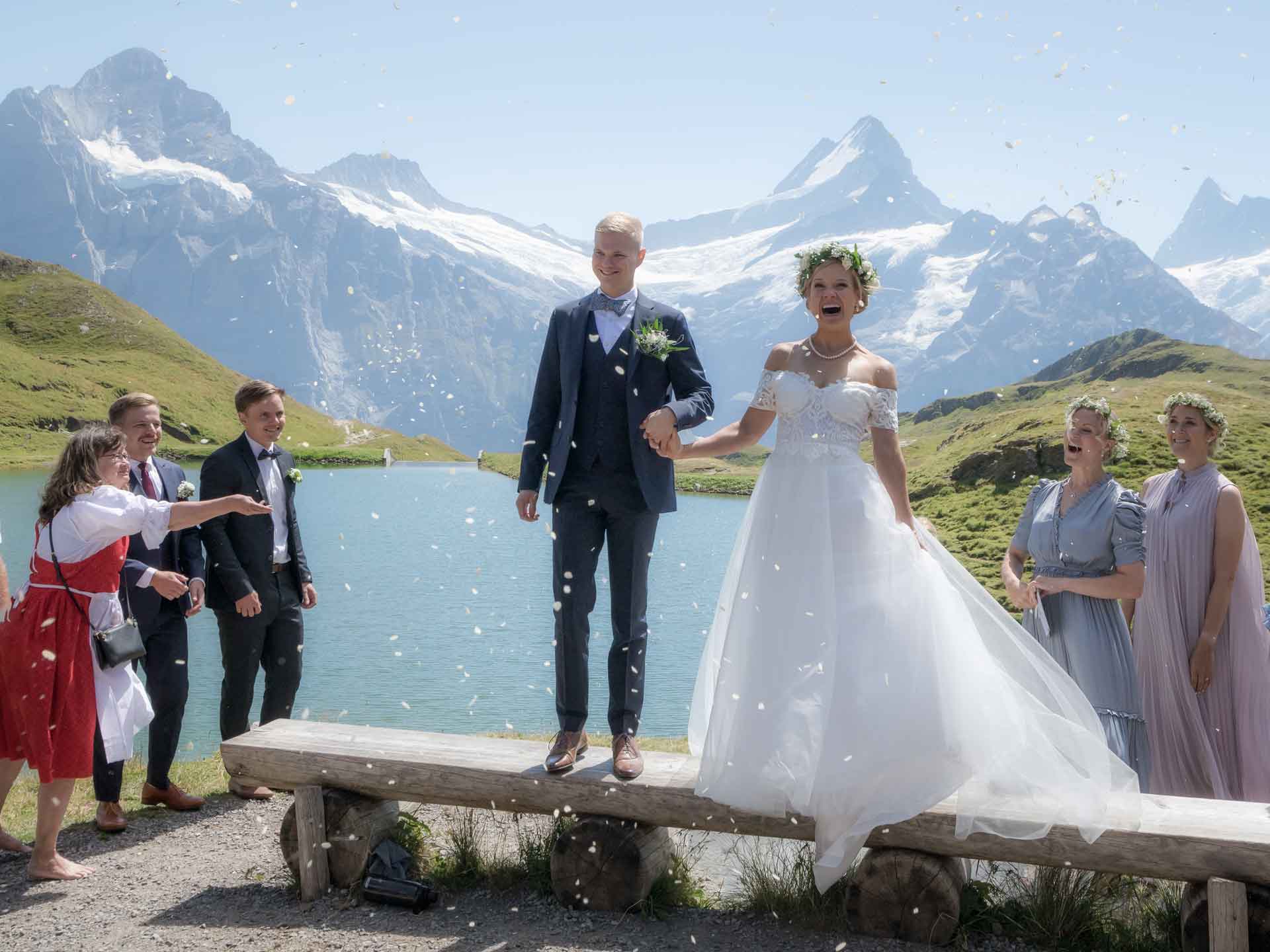 Wedding at Bachalpsee Lake Photographer for a wedding ceremony at Bachalpsee lake.