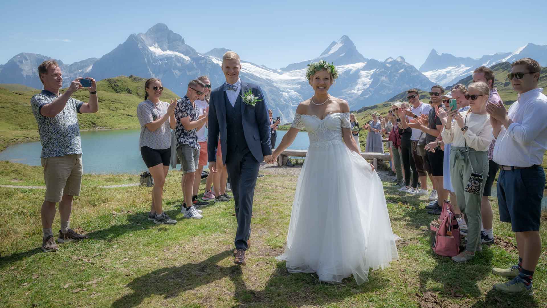 Wedding at Bachalpsee Lake Photographer for a wedding ceremony at Bachalpsee lake.