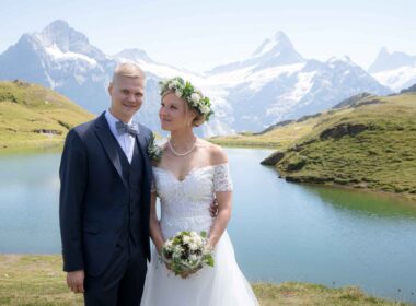 Wedding at Bachalpsee Lake Photographer for a wedding ceremony at Bachalpsee lake.