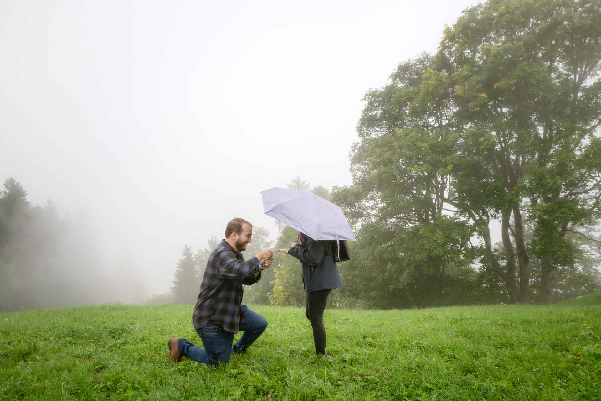 Engagement in Switzerland in the rain